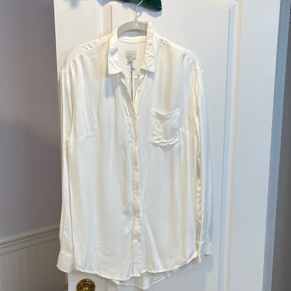 NWT a new day Cream  Casual Button Down Shirt